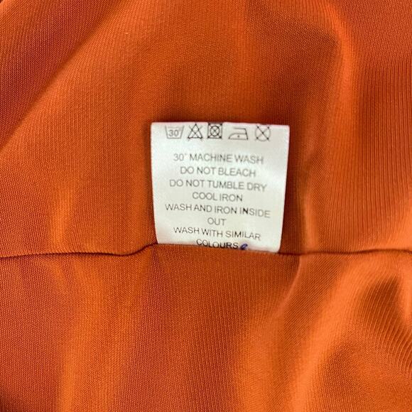 ASOS Flounce Mini Dress with Seam Detail in Burnt Orange Size 8 - Picture 11 of 12